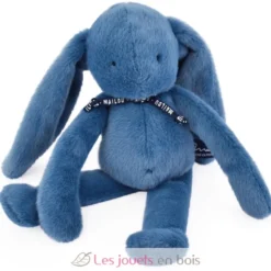 Peluche Lapin Méloé bleu intense 37 cm - Maïlou Tradition