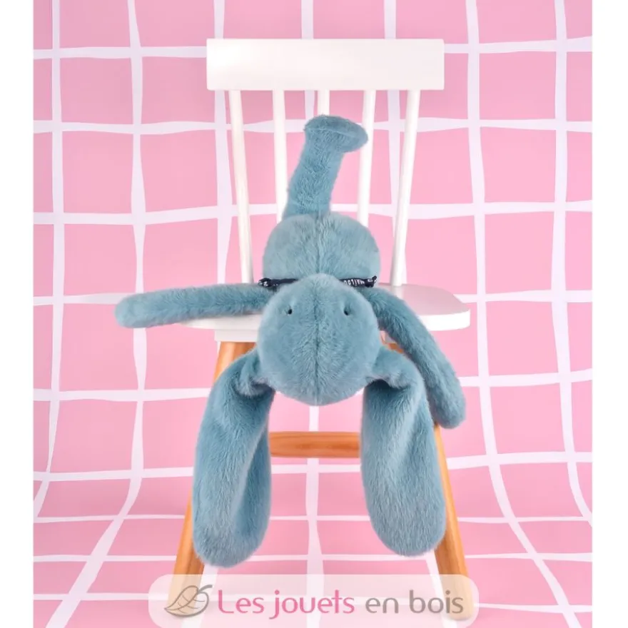 Peluche Lapin Méloé bleu lagon 37 cm - Maïlou Tradition