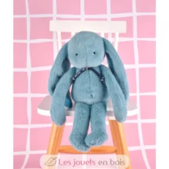Peluche Lapin Méloé bleu lagon 37 cm - Maïlou Tradition