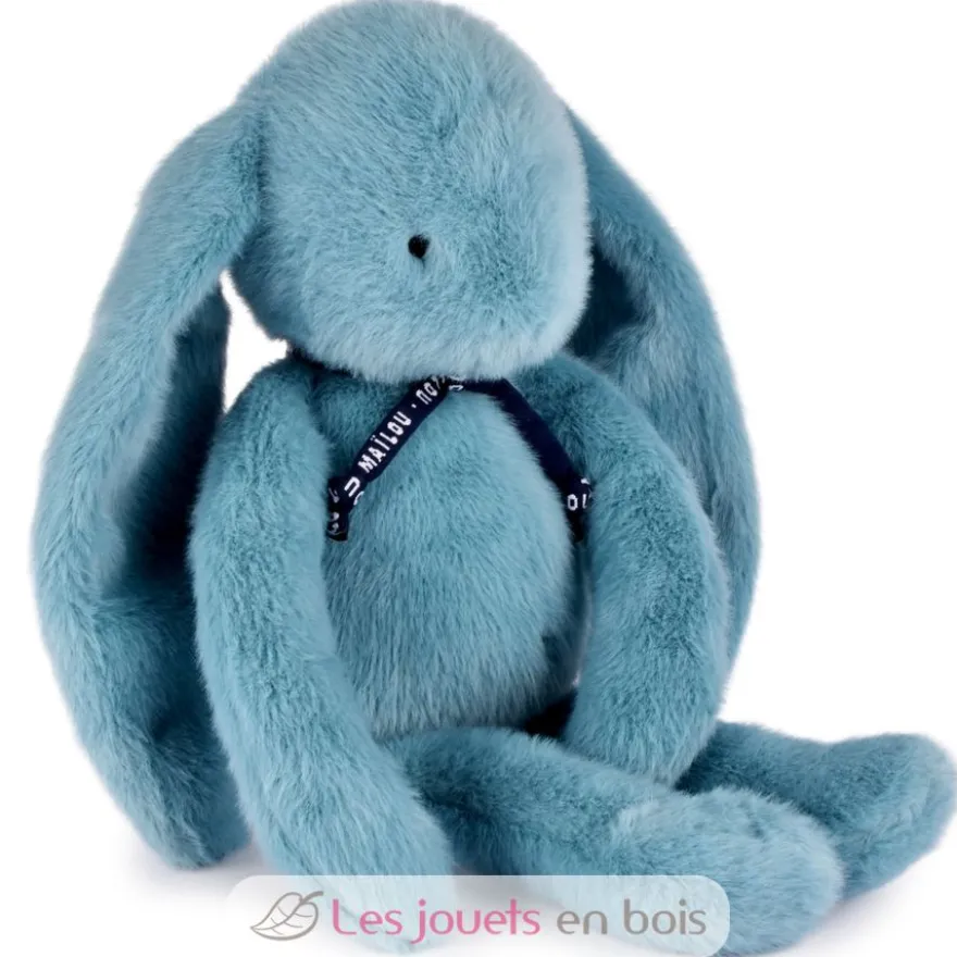 Peluche Lapin Méloé bleu lagon 37 cm - Maïlou Tradition