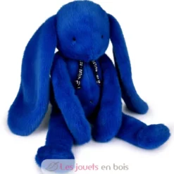 Peluche Lapin Méloé bleu électrique 37 cm - Maïlou Tradition