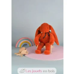 Peluche Lapin Méloé potiron 37 cm - Maïlou Tradition