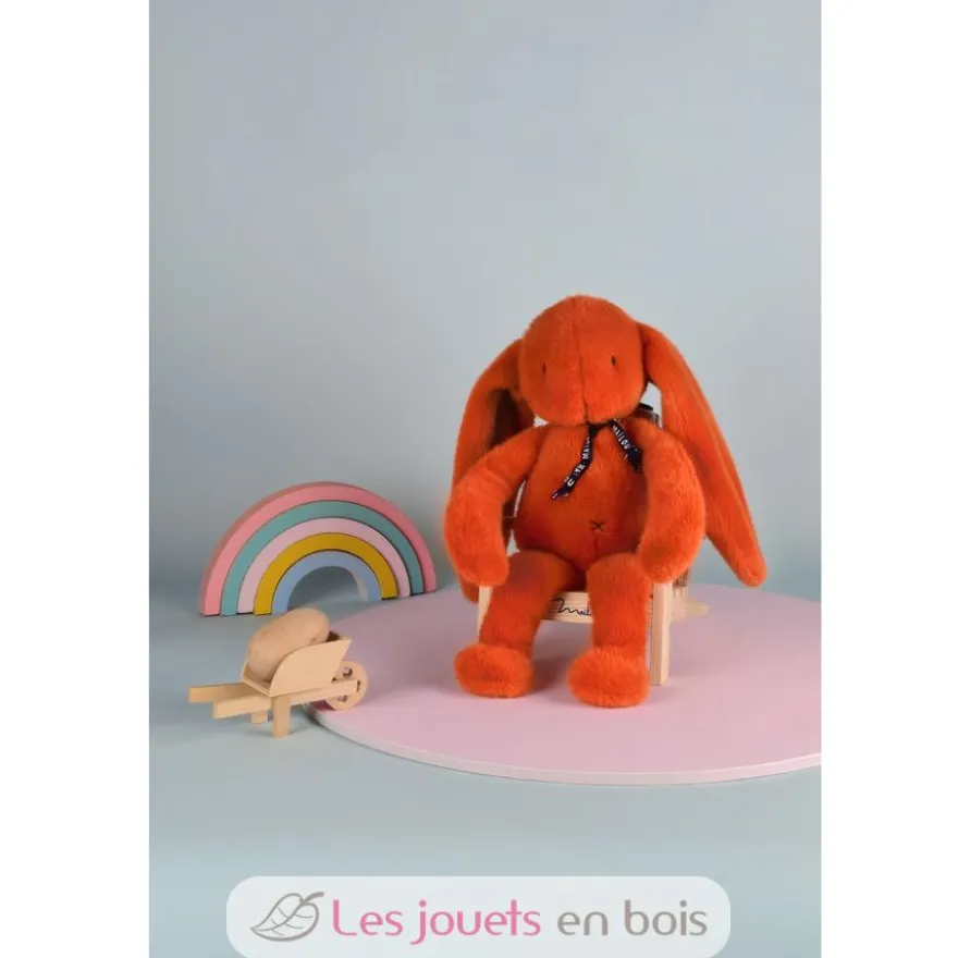 Peluche Lapin Méloé potiron 37 cm - Maïlou Tradition