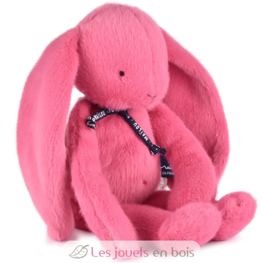 Peluche Lapin Méloé rose bubble gum 37 cm - Maïlou Tradition