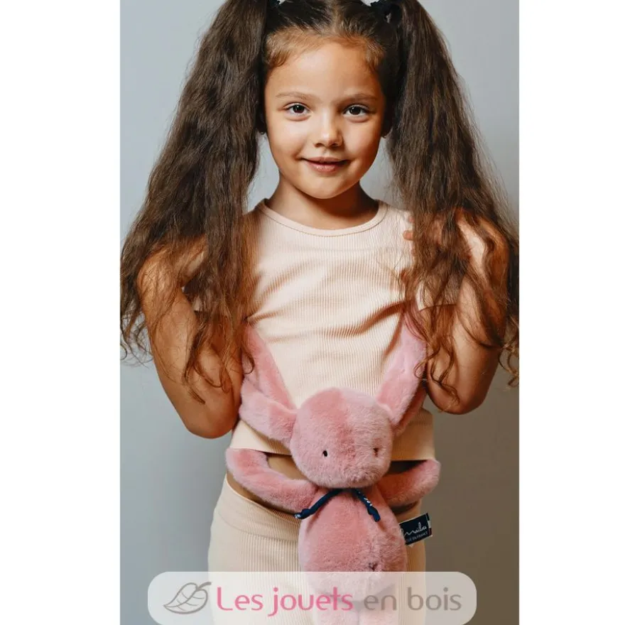 Peluche Lapin Méloé rosée 37 cm - Maïlou Tradition