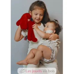 Peluche Lapin Méloé rouge passion 37 cm - Maïlou Tradition