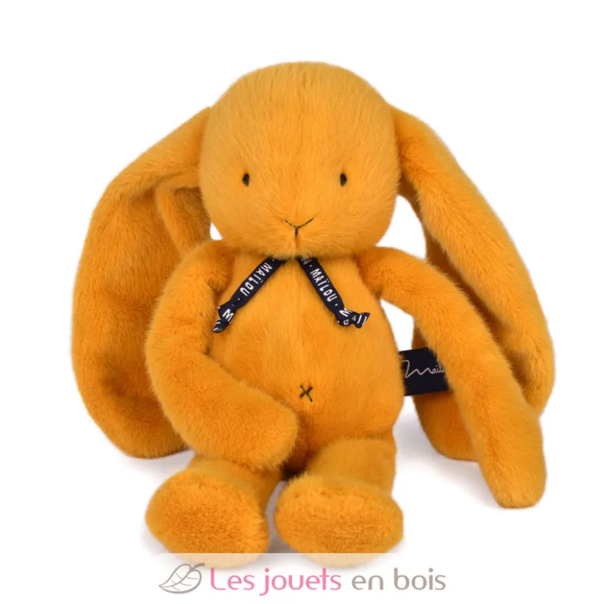 Peluche Lapin Méloé safran 37 cm - Maïlou Tradition