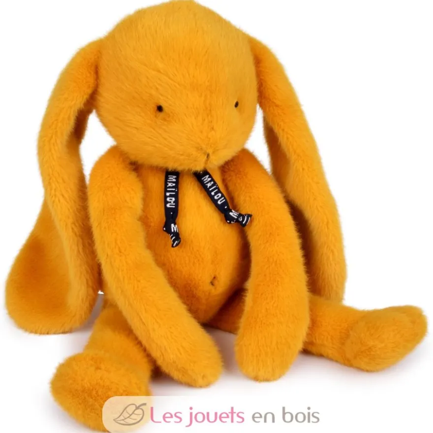 Peluche Lapin Méloé safran 37 cm - Maïlou Tradition