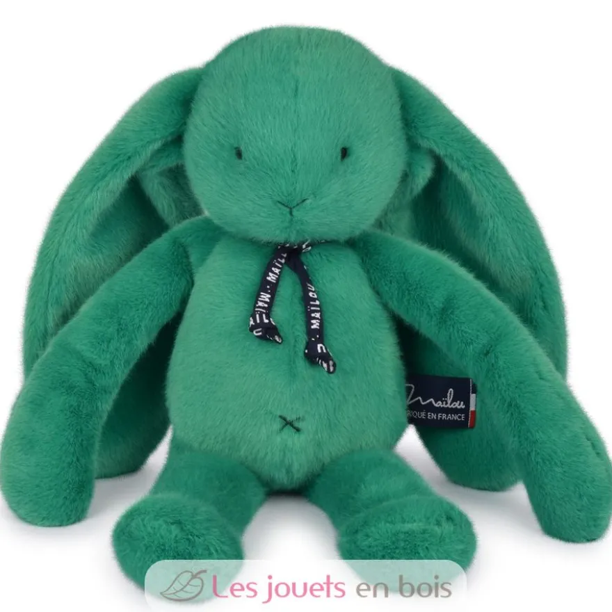 Peluche Lapin Méloé vert prairie 37 cm - Maïlou Tradition