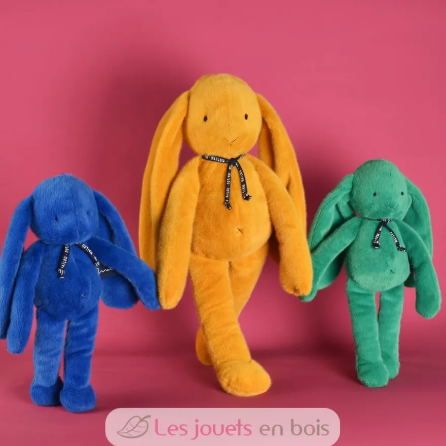 Peluche Lapin Méloé vert prairie 37 cm - Maïlou Tradition