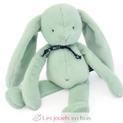 Peluche Lapin Méloé vert sauge 37 cm - Maïlou Tradition