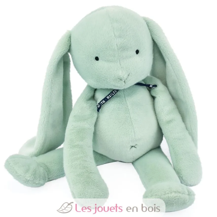 Peluche Lapin Méloé vert sauge 56 cm - Maïlou Tradition