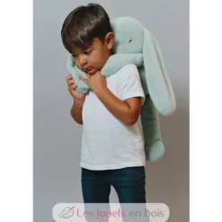 Peluche Lapin Méloé vert sauge 56 cm - Maïlou Tradition