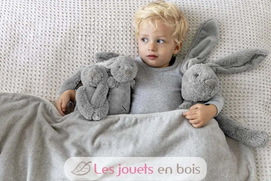 Peluche Lapin Richie gris clair 38 cm - Happy Horse