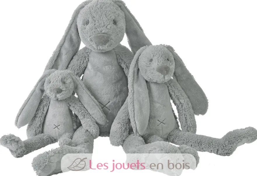 Peluche Lapin Richie gris clair 38 cm - Happy Horse