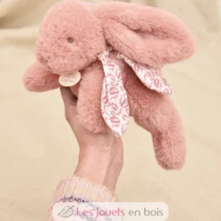 Peluche lapin rose poudré 25 cm - Doudou et Compagnie