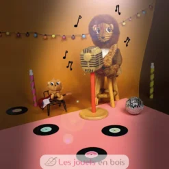 Peluche lion papa et son bébé marron cassonade - Les Déglingos
