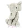 Peluche éléphant maman et son bébé gris clair - Les Déglingos