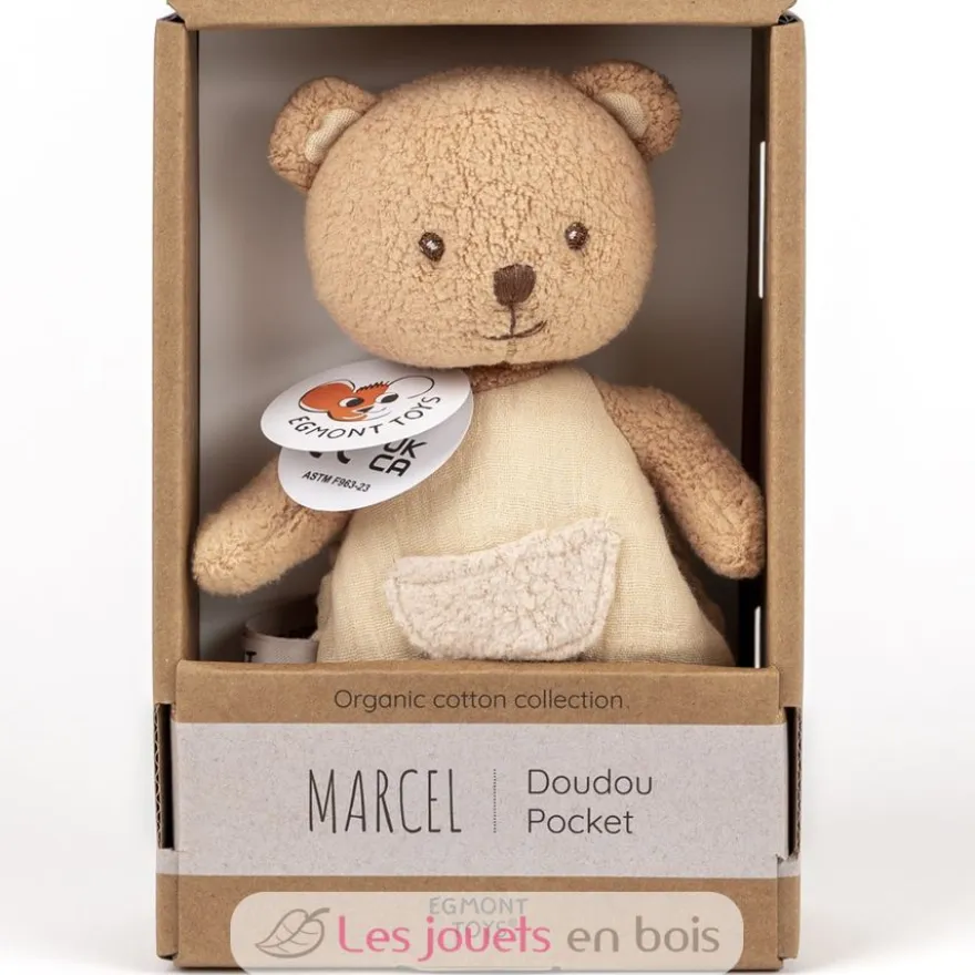 Peluche Marcel l'ours et son doudou en coton bio - Egmont Toys