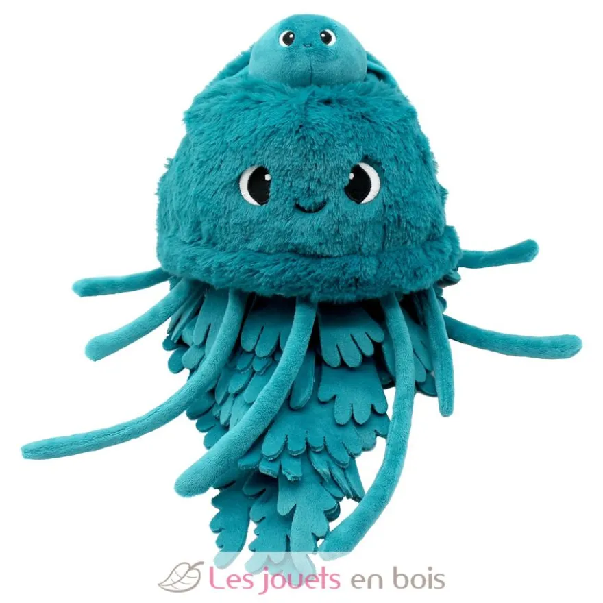 Peluche méduse Lilou maman et son bébé bleu - Les Déglingos