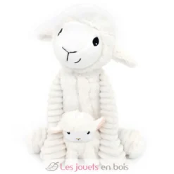 Peluche mouton Olou maman et son bébé blanc - Les Déglingos
