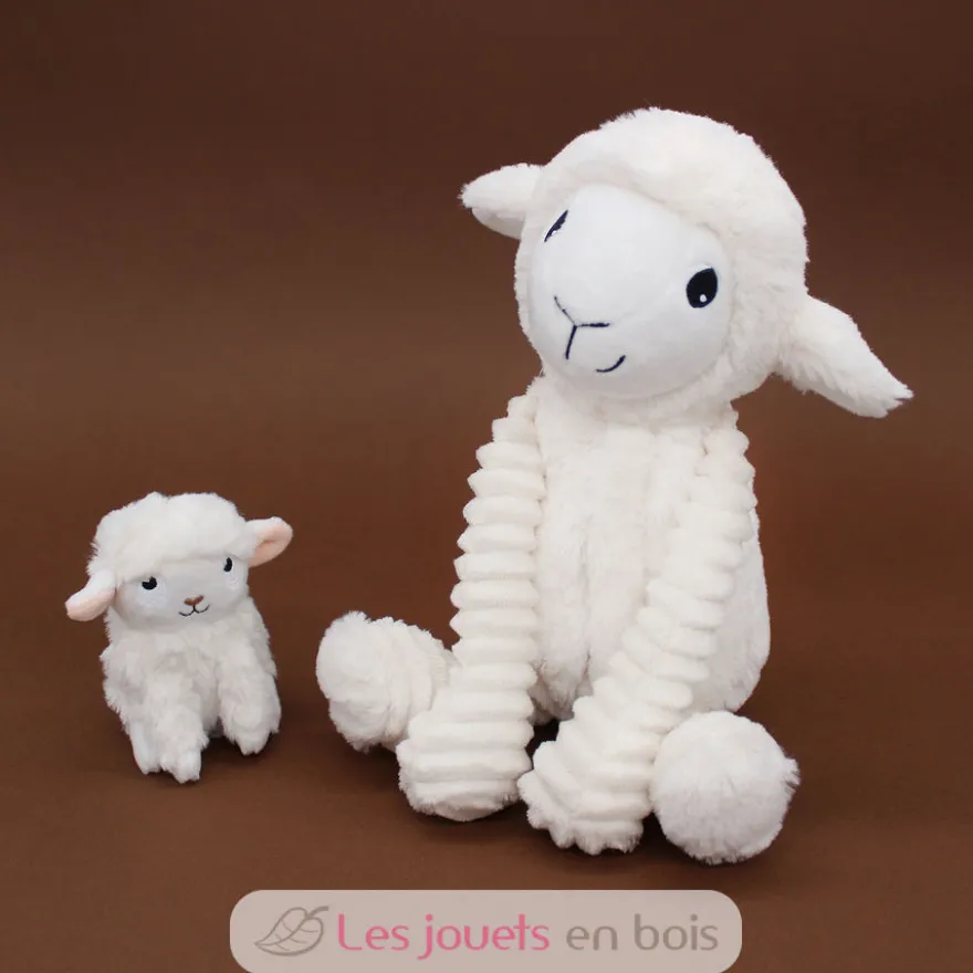 Peluche mouton Olou maman et son bébé blanc - Les Déglingos