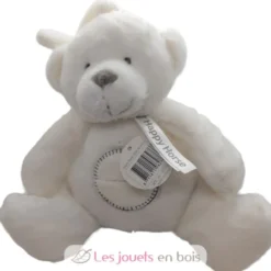 Peluche musicale ours Bibi 19cm blanc - Happy Horse