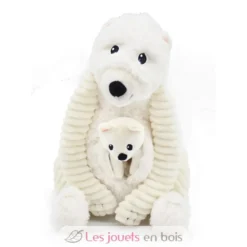 Peluche ours polaire maman et son bébé blanc - Les Déglingos