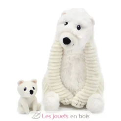 Peluche ours polaire maman et son bébé blanc - Les Déglingos