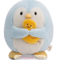 Peluche Pingouin Waddle 16 cm avec un canard - Nici