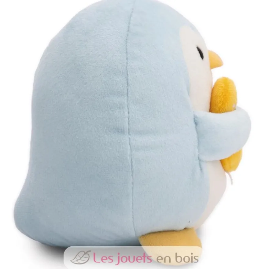 Peluche Pingouin Waddle 16 cm avec un canard - Nici