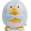 Peluche Pingouin Waddle 27 cm avec un canard - Nici