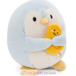 Peluche Pingouin Waddle 27 cm avec un canard - Nici