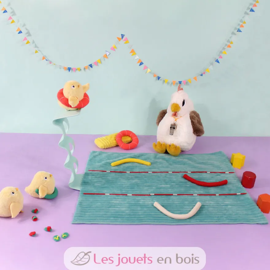 Peluche poule Pioupiou maman et son bébé blanc - Les Déglingos