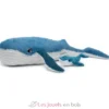 Peluche Ptipotos Baleine maman bébé bleue - Les Déglingos