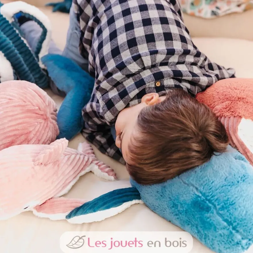 Peluche Ptipotos Baleine maman bébé bleue - Les Déglingos
