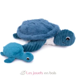 Peluche Ptipotos maman bébé tortue bleu - Les Déglingos