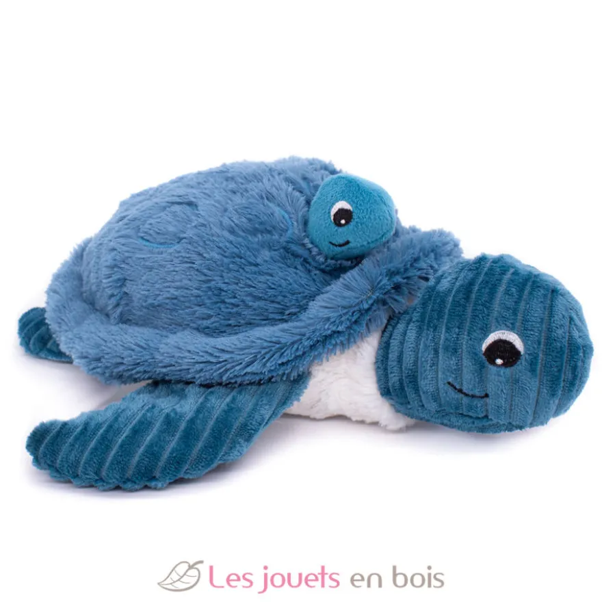 Peluche Ptipotos maman bébé tortue bleu - Les Déglingos