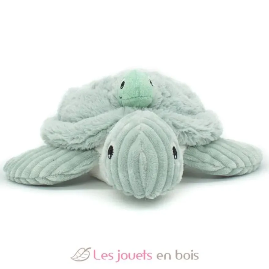 Peluche Ptipotos maman bébé tortue menthe - Les Déglingos