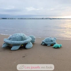 Peluche Ptipotos maman bébé tortue menthe - Les Déglingos