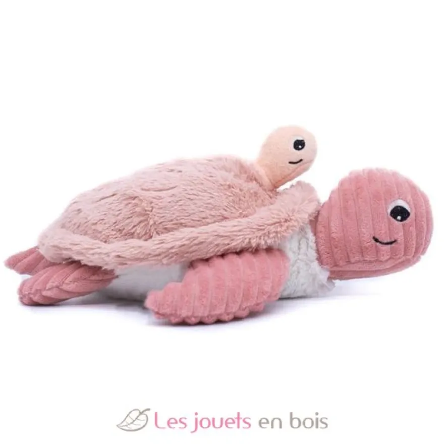 Peluche Ptipotos maman bébé tortue rose - Les Déglingos