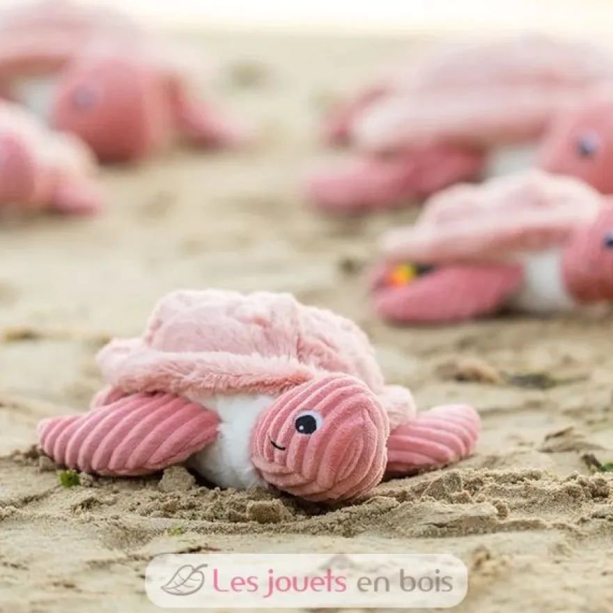 Peluche Ptipotos maman bébé tortue rose - Les Déglingos
