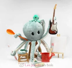 Peluche Ptipotos Pieuvre mint Filou - vert menthe - Les Déglingos