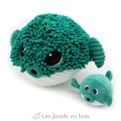 Peluche Ptipotos Poisson globe et son bébé vert - Les Déglingos