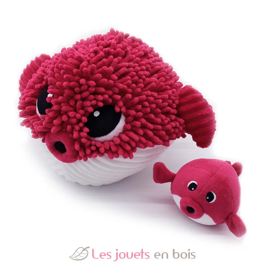 Peluche Ptipotos Poisson globe et son bébé rouge - Les Déglingos