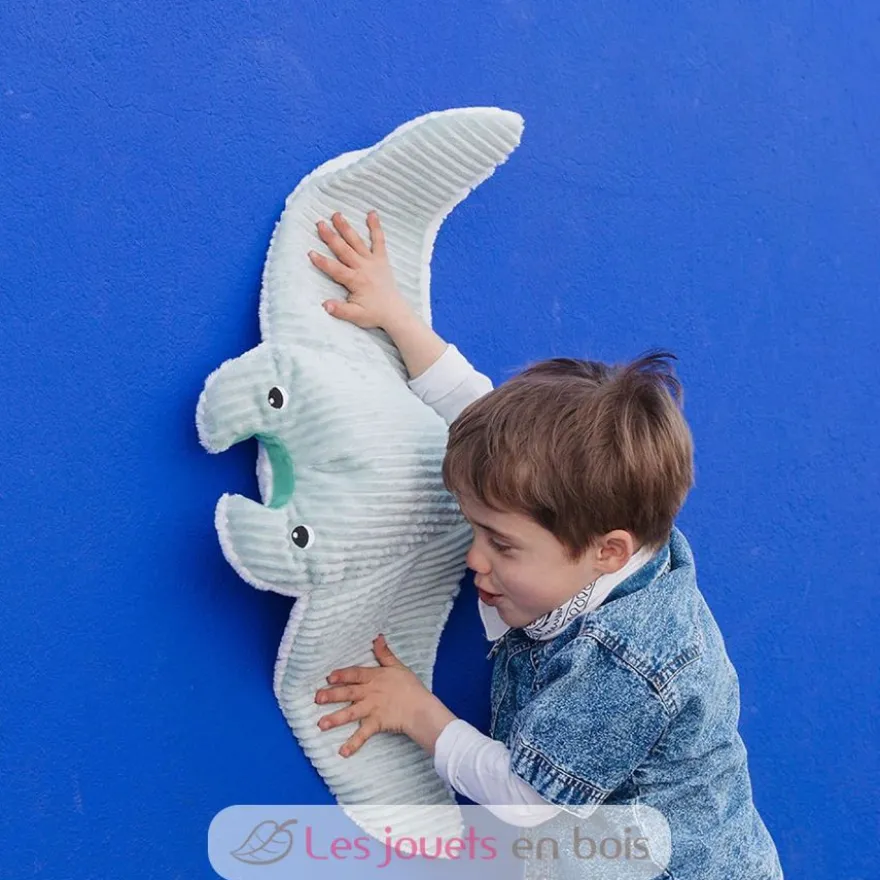 Peluche Ptipotos Raie manta et son bébé menthe - Les Déglingos