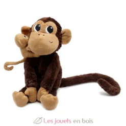 Peluche singe maman et son bébé marron chocolat - Les Déglingos