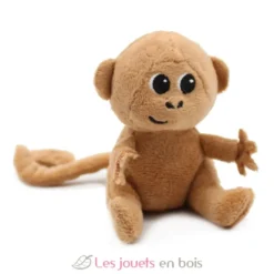 Peluche singe maman et son bébé marron chocolat - Les Déglingos