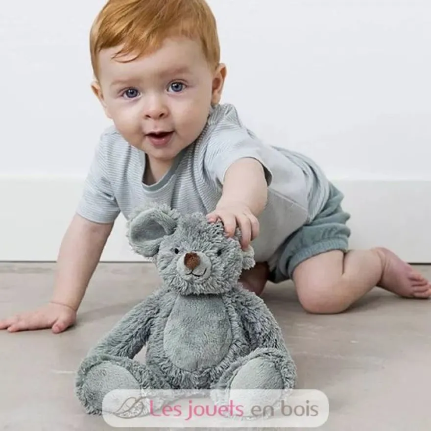 Peluche souris Mel 25cm vert de gris - Happy Horse