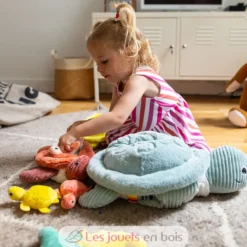 Peluche tortue géante maman et son bébé menthe - Les Déglingos